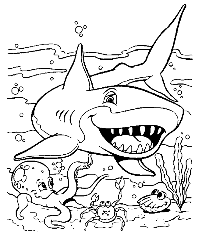 desene de colorat rechin